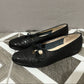 Vintage Salvatore Ferragamo Navy Flats Sz-6 1/2 M