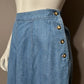 Vintage Liz Claiborne Denim Front Inverted Pleat Denim Cotton Midi Skirt Sz-14P