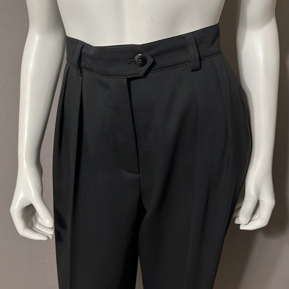 Escada Black Pleated Pure Wool Dress Pants Sz- 42 Large