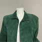 Vintage Arella Green Suede Leather Zip Up Jacket Sz-Large