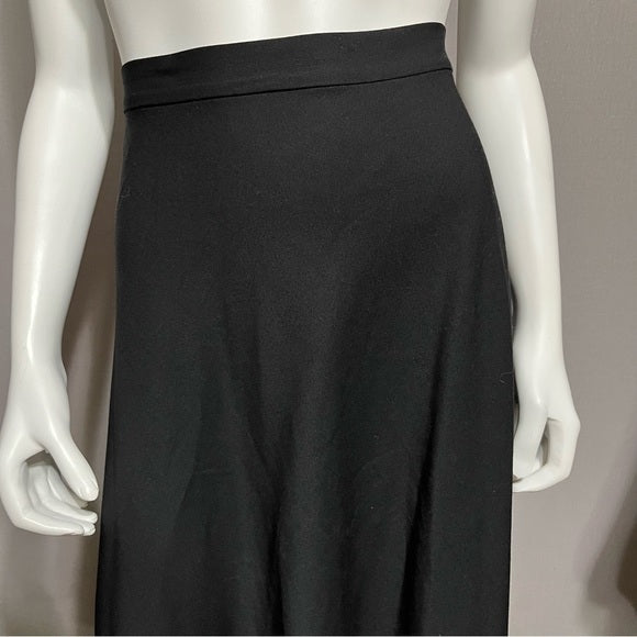 Lauren Ralph Lauren Black Wool Flare Midi Skirt Sz-16W