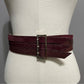 Burgundy Triple Layer Leather Lining Belt Sz-Small/Medium