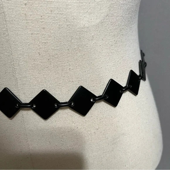 Black Diamond Shape Chain Belt