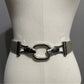 Silver With Oval Buckle With Stretch Belt Sz-Small/Medium