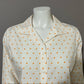 Chico’s Orange Polka-Dot Cotton Button Front Shirt Long Sleeve Sz 1 (Medium)