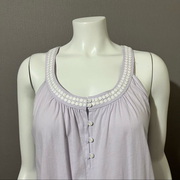 Vintage Carole Hochman Lavender Cotton Nightgown Sz- Medium