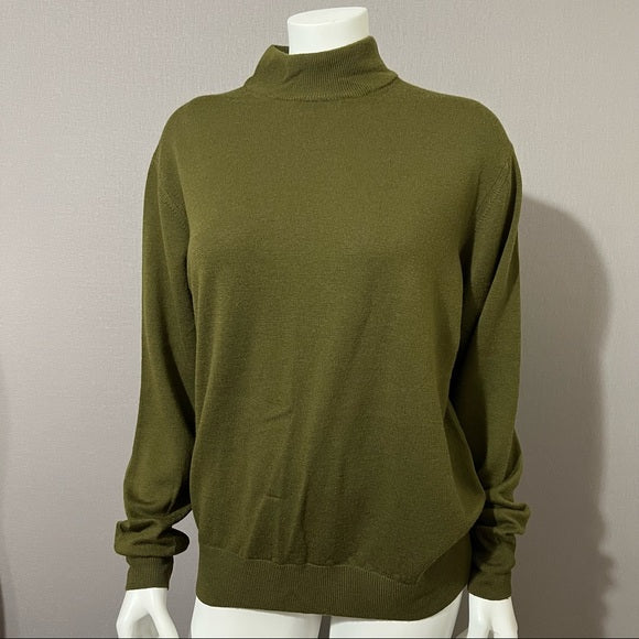 Saks Fith Avenue Green 100% Virgin Wool Men’s Sweater Sz-Large