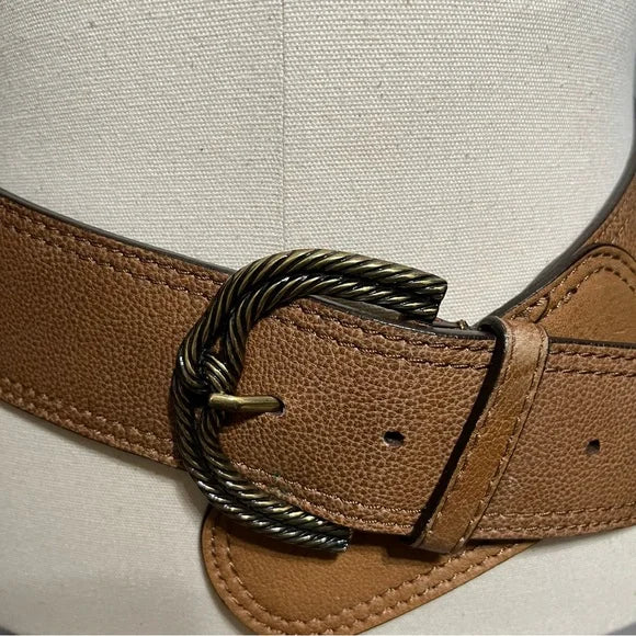 Chico’s Brown Genuine Leather Wide Belt