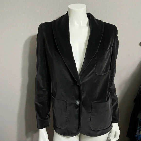 Vintage Crazy Horse Velvet Black Blazer