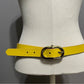 Vintage Rough Roses Mustard Yellow Leather Belt Sz-Medium