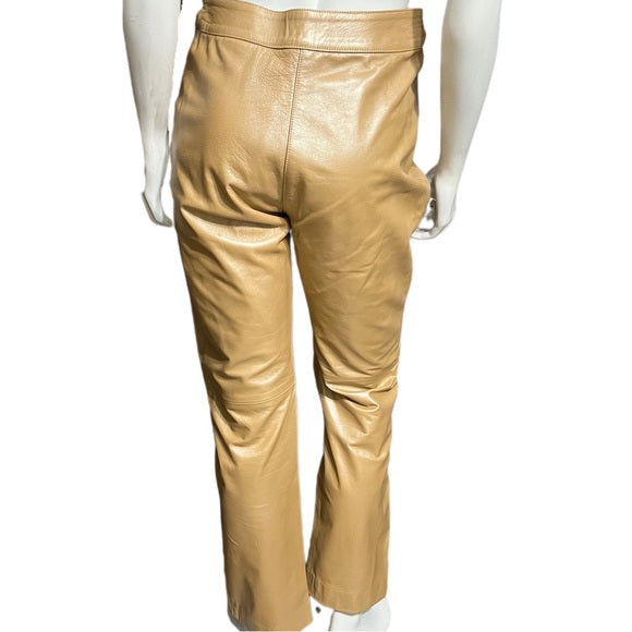 Volpato Italy Tan Leather Pants Size Medium