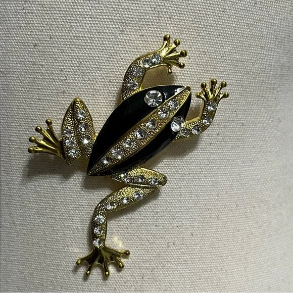 Black | Gold Frog Brooch