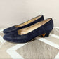 Vintage Salvatore Ferragamo Navy Low Heel Shoe Sz-6 1/2 B