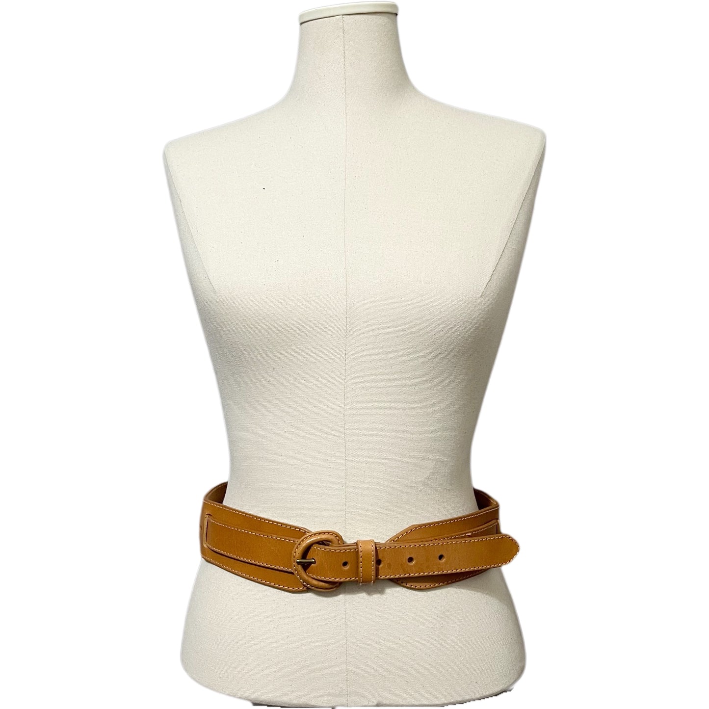 Vintage Anne Klein Camel Brown Genuine Leather Belt Sz-Large