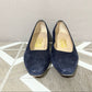 Vintage Salvatore Ferragamo Navy Low Heel Shoe Sz-6 1/2 B