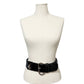 Vintage Escada Black Patent Leather With Strings Silver Hardware Belt Sz-40