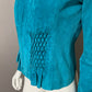 Vintage Yvonne & Marie Turquoise Suede Leather Jacket Sz-4