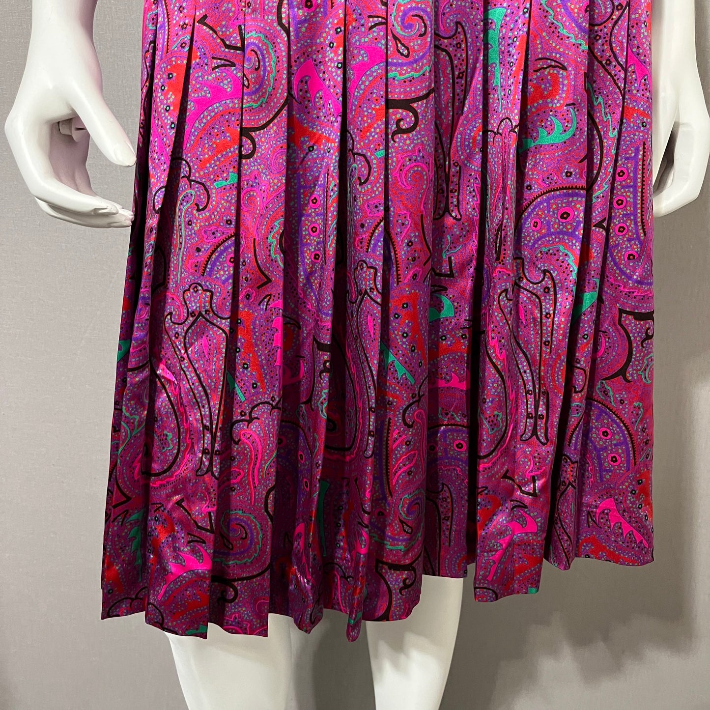 Vintage Carlisle 100% Silk Paisley Print Skirt Sz-8