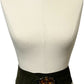 Vintage Olive Green Wide Suede Leather With Floral Buckle Belt Sz-XL