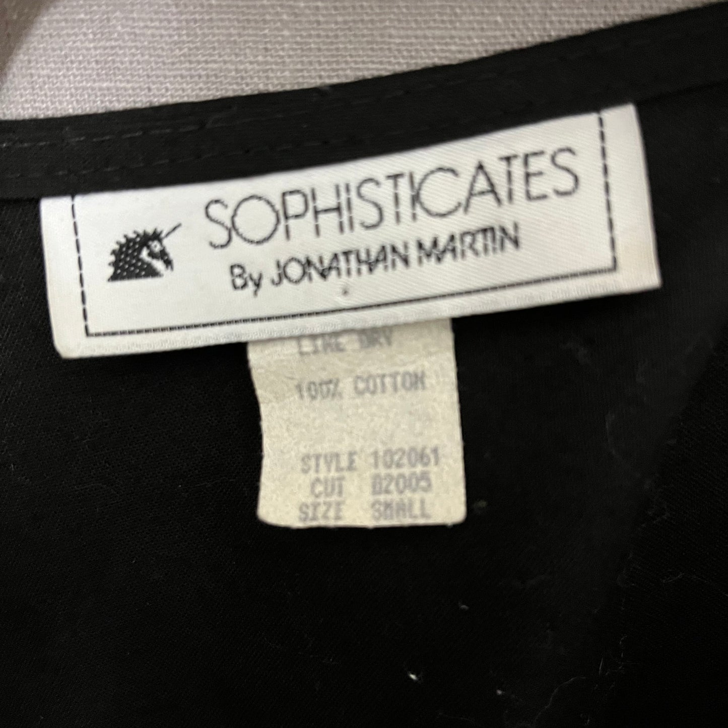 Vintage Sophisticates Black Embroidered Cotton Vest Sz-Small