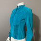 Vintage Yvonne & Marie Turquoise Suede Leather Jacket Sz-4