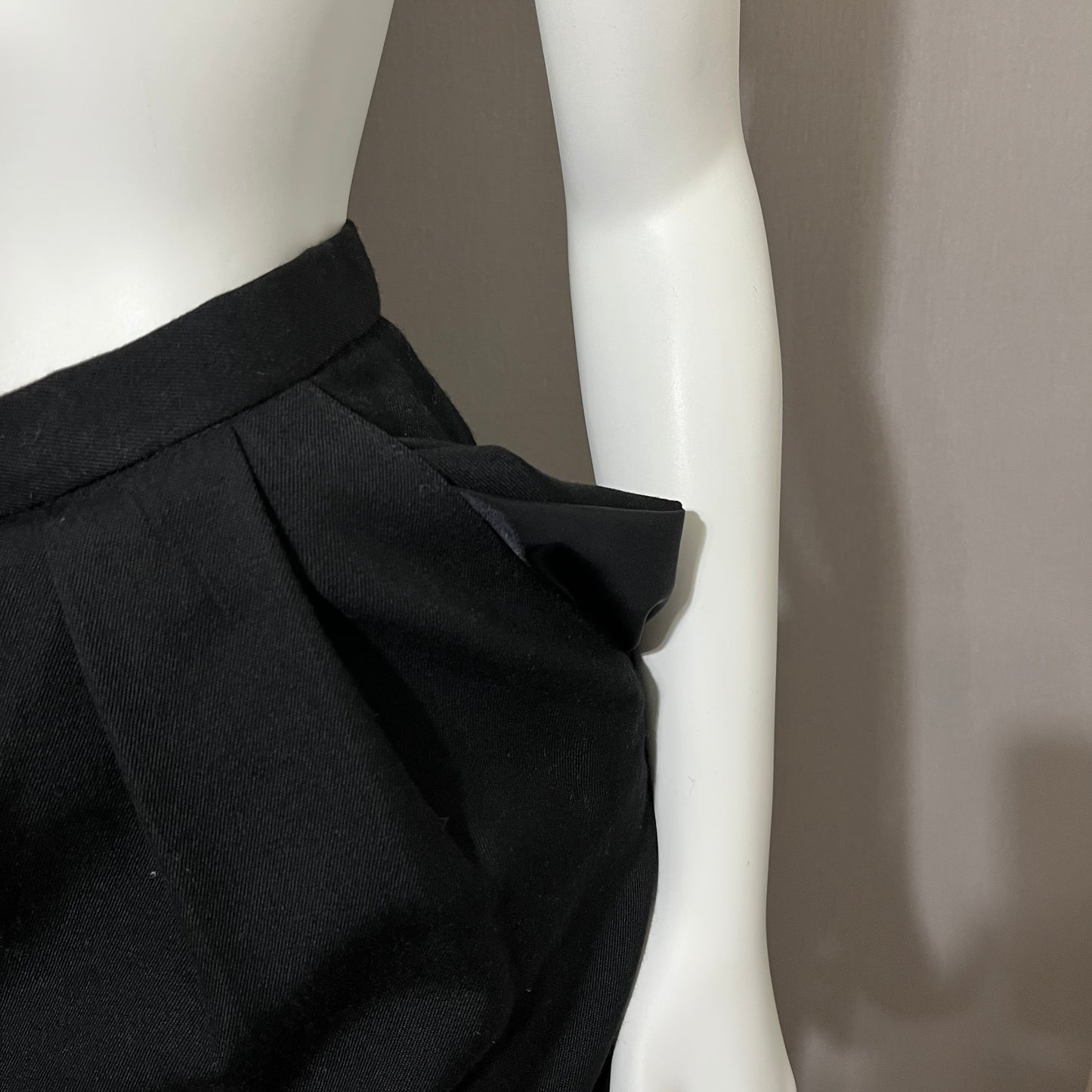 Vintage J.H. Collectibles Black Wool Pencil Skirt Sz-6