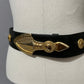 Vintage Escada Black/Gold Leather Belt Sz-40