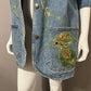 Cotton Denim Sunbelt Tiger Graphic Print Oversized Jacket Sz-Med-Large