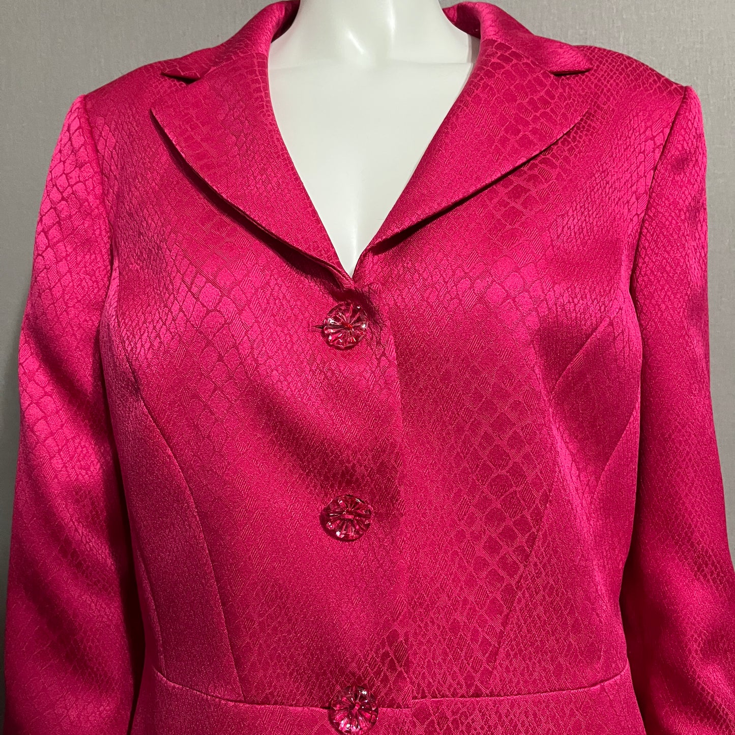 Le Suit Pink Textured Blazer Jacket Sz-18