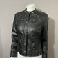 Leather Yvonne & Marie Silver Studded Black Moto Leather Jacket Sz-6 Small