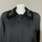 Vintage Lorovi Black With Velvet Collar Wool Longline Coat Sz-10