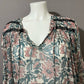 Roller Rabbit Pastel Paisley Floral 3/4 Sleeve Top Sz Medium