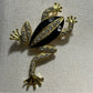 Black | Gold Frog Brooch