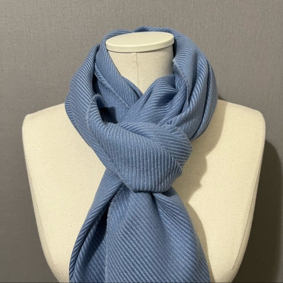 Ann Taylor Light Blue Wool | Cashmere | Silk Scarf