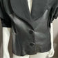 Vintage Wool/Leather Oversized Shoulder Blazer