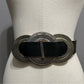 Chicos Black Leather Triple Ring Slouch Adjustable Belt Sz-Small/Medium