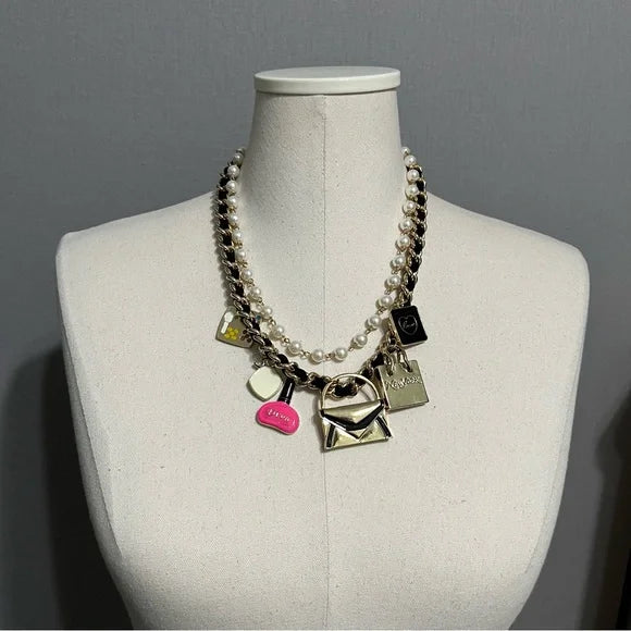 Gold Charm Statement Necklace