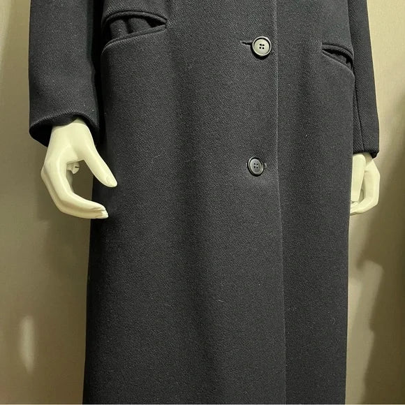 Vintage Ashley Scott Navy Wool Longline Coat