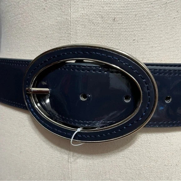 Loft Patent Leather Navy Belt Sz-Medium