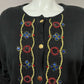 Leslie Fay Black With Sequin Detail Button Front Cardigan Sz- Xtra Large