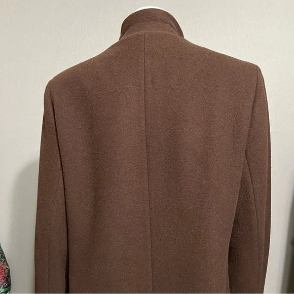 Harve Benard Brown 100% Wool Coat Size 14