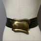 Vintage Green Leather With Large Square Adjustable Buckle Sz-Large