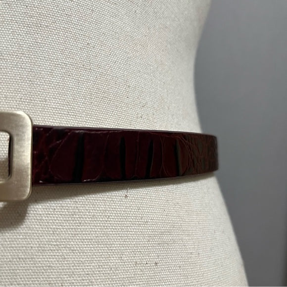 WHBM Burgundy Skinny Leather Sz-Medium