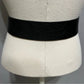 Chico’s Black Genuine Leather Wide Belt With Silver Square Buckle Medium