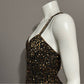 Vintage Oleg Cassini Black Gold Sequin Fit & Flare Dress Sz-12