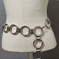 Silver Metal Circle Chain Belt Sz-Large