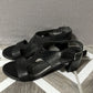 Stuart Weitzman Black Textured Leather Open Toe Sandals Sz-6.5 M