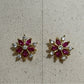 Pink | Gold Flower Stud Earrings