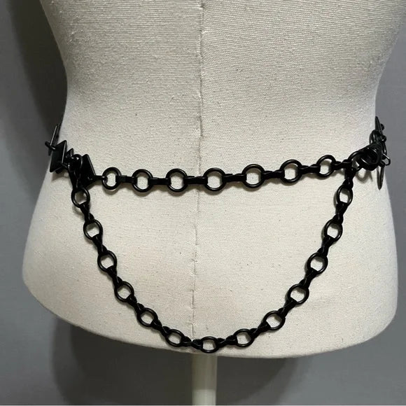 Black Diamond Shape Chain Belt