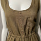 World Market Olive Green Linen/Cotton Wide Leg Jumpsuit Sz-Lg-XL